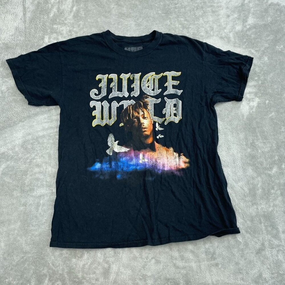 Juice WRLD Black Graphic T-Shirt 999 Brand Cotton Crewneck Unisex Size L 2955